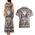 Native American Buffalo Skull Couples Matching Tank Maxi Dress and Hawaiian Shirt with Dream Catchers Feathers