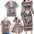 Native American Buffalo Skull Family Matching Long Sleeve Bodycon Dress and Hawaiian Shirt with Dream Catchers Feathers