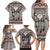 Native American Buffalo Skull Family Matching Long Sleeve Bodycon Dress and Hawaiian Shirt with Dream Catchers Feathers