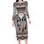 Native American Buffalo Skull Family Matching Long Sleeve Bodycon Dress and Hawaiian Shirt with Dream Catchers Feathers