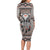 Native American Buffalo Skull Family Matching Long Sleeve Bodycon Dress and Hawaiian Shirt with Dream Catchers Feathers