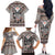 Native American Buffalo Skull Family Matching Off The Shoulder Long Sleeve Dress and Hawaiian Shirt with Dream Catchers Feathers