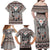 Native American Buffalo Skull Family Matching Off Shoulder Maxi Dress and Hawaiian Shirt with Dream Catchers Feathers