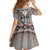 Native American Buffalo Skull Family Matching Off Shoulder Short Dress and Hawaiian Shirt with Dream Catchers Feathers