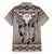 Native American Buffalo Skull Family Matching Off Shoulder Short Dress and Hawaiian Shirt with Dream Catchers Feathers