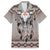 Native American Buffalo Skull Family Matching Short Sleeve Bodycon Dress and Hawaiian Shirt with Dream Catchers Feathers