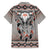 Native American Buffalo Skull Family Matching Short Sleeve Bodycon Dress and Hawaiian Shirt with Dream Catchers Feathers