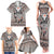 Native American Buffalo Skull Family Matching Tank Maxi Dress and Hawaiian Shirt with Dream Catchers Feathers