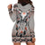 Native American Buffalo Skull Hoodie Dress with Dream Catchers Feathers