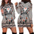 Native American Buffalo Skull Hoodie Dress with Dream Catchers Feathers