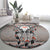 Native American Buffalo Skull Round Carpet with Dream Catchers Feathers