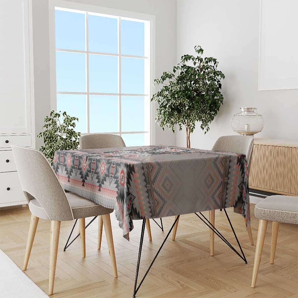 Native American Buffalo Skull Tablecloth with Dream Catchers Feathers