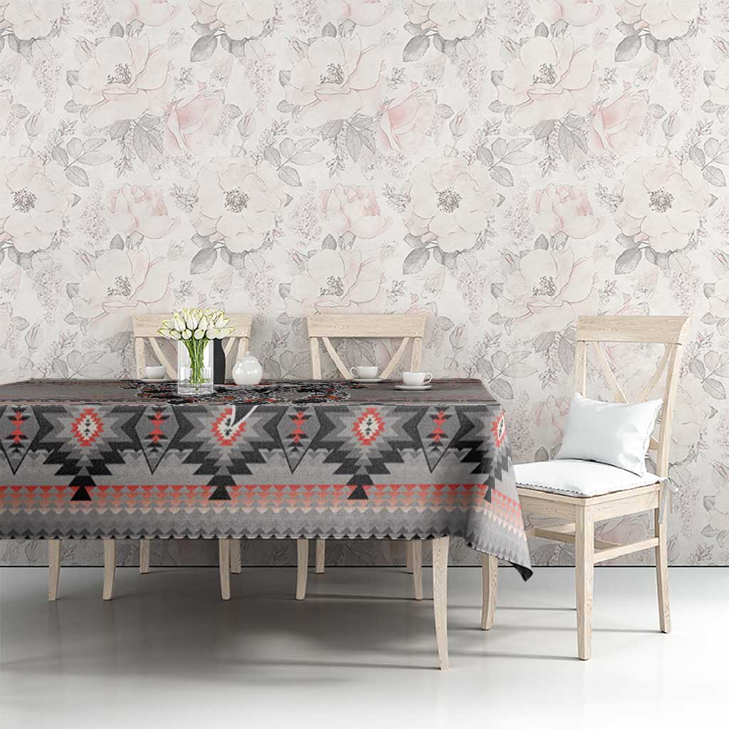 Native American Buffalo Skull Tablecloth with Dream Catchers Feathers