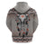 Native American Buffalo Skull Zip Hoodie with Dream Catchers Feathers