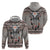 Native American Buffalo Skull Zip Hoodie with Dream Catchers Feathers