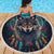 Native American Wolves Beach Blanket with Dream Catchers Feathers