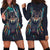 Native American Wolves Hoodie Dress with Dream Catchers Feathers