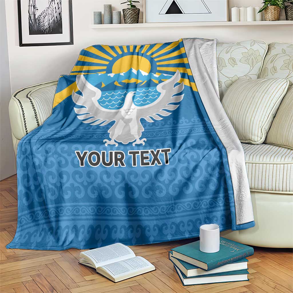 Kyrgyzstan Falcon Personalized Blanket Tian Shan Mountains Rising Sun