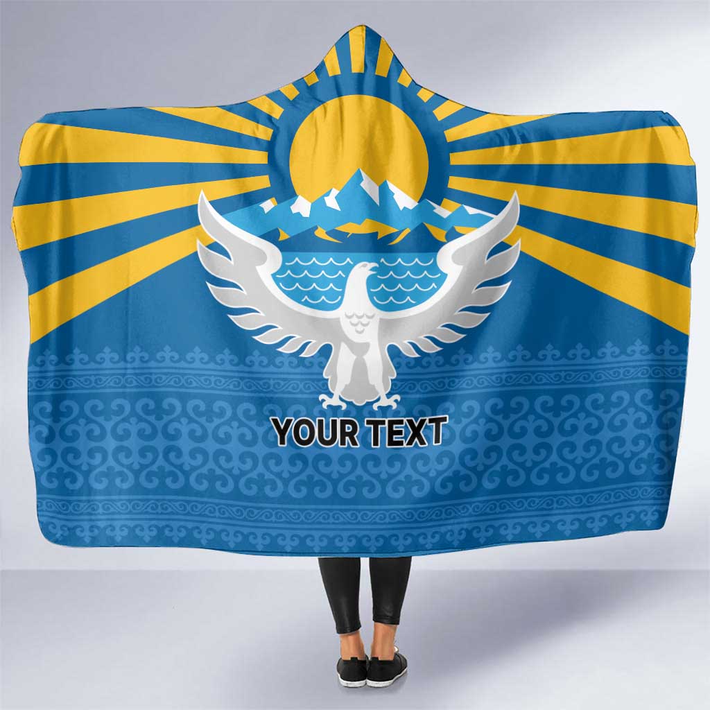 Kyrgyzstan Falcon Personalized Hooded Blanket Tian Shan Mountains Rising Sun