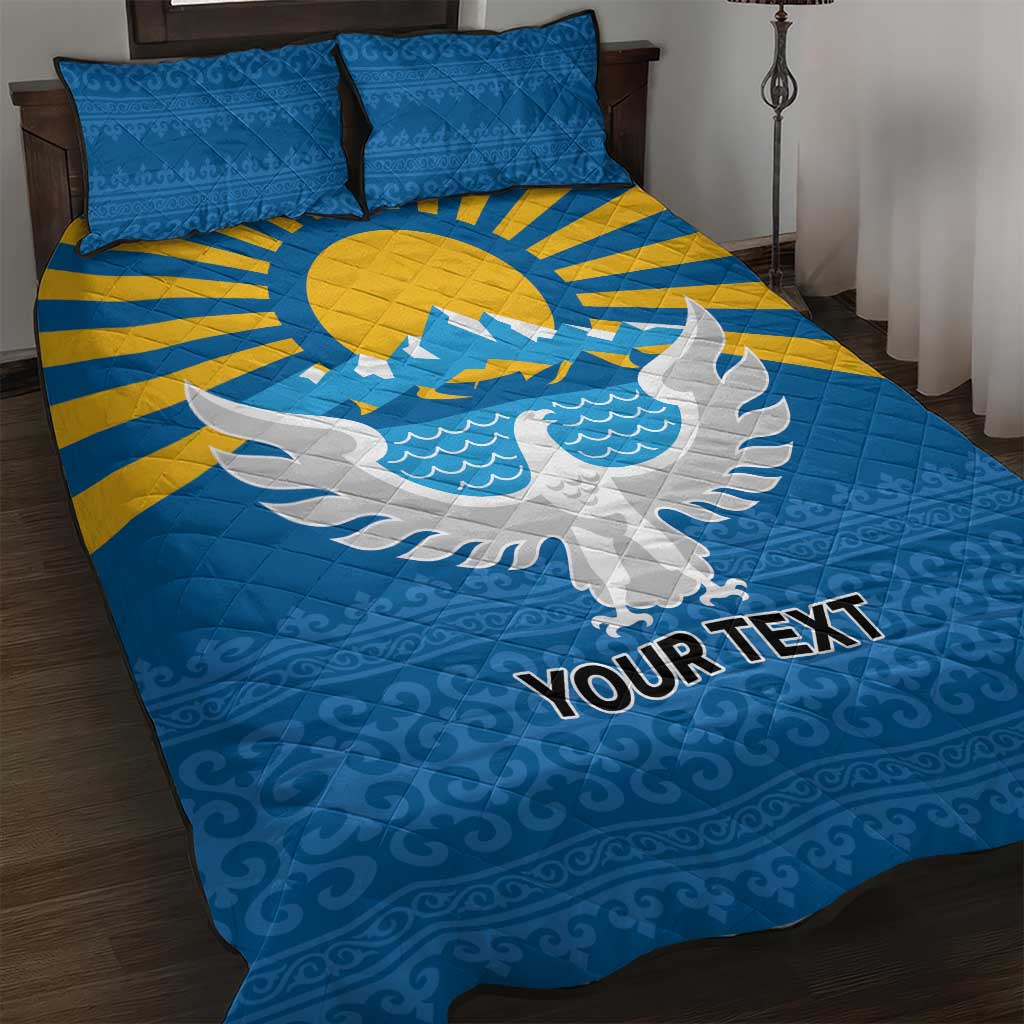 Kyrgyzstan Falcon Personalized Quilt Bed Set Tian Shan Mountains Rising Sun