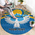 Kyrgyzstan Falcon Personalized Round Carpet Tian Shan Mountains Rising Sun