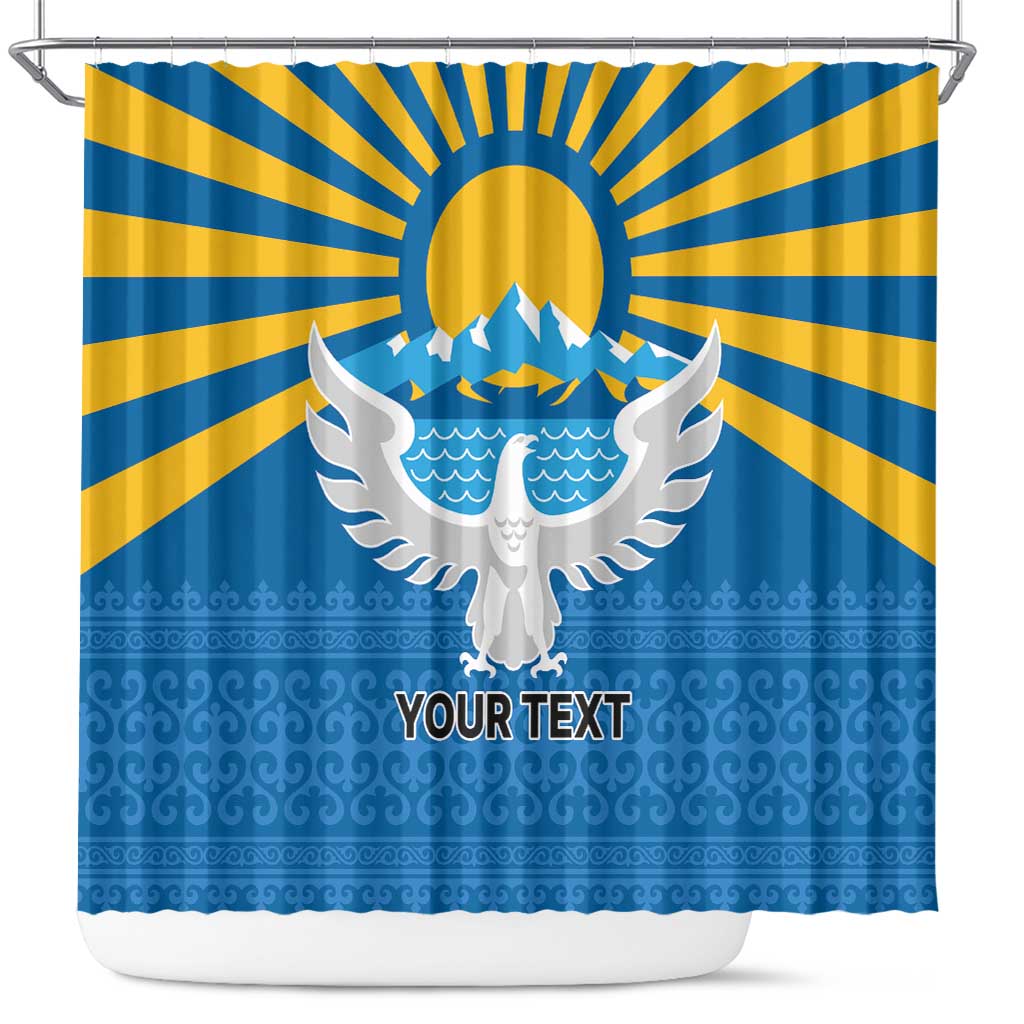 Kyrgyzstan Falcon Personalized Shower Curtain Tian Shan Mountains Rising Sun