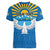 Kyrgyzstan Falcon Personalized Women V-Neck T-Shirt Tian Shan Mountains Rising Sun