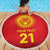 Kyrgyzstan Football Custom Beach Blanket Kazakh Pattern