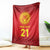 Kyrgyzstan Football Custom Blanket Kazakh Pattern