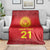 Kyrgyzstan Football Custom Blanket Kazakh Pattern