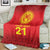 Kyrgyzstan Football Custom Blanket Kazakh Pattern