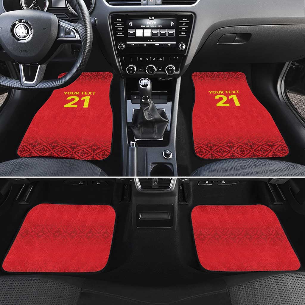 Kyrgyzstan Football Custom Car Mats Kazakh Pattern