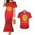 Kyrgyzstan Football Custom Couples Matching Mermaid Dress and Hawaiian Shirt Kazakh Pattern