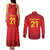 Kyrgyzstan Football Custom Couples Matching Tank Maxi Dress and Long Sleeve Button Shirt Kazakh Pattern