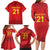 Kyrgyzstan Football Custom Family Matching Long Sleeve Bodycon Dress and Hawaiian Shirt Kazakh Pattern