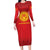 Kyrgyzstan Football Custom Family Matching Long Sleeve Bodycon Dress and Hawaiian Shirt Kazakh Pattern