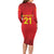 Kyrgyzstan Football Custom Family Matching Long Sleeve Bodycon Dress and Hawaiian Shirt Kazakh Pattern