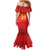 Kyrgyzstan Football Custom Family Matching Mermaid Dress and Hawaiian Shirt Kazakh Pattern