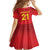 Kyrgyzstan Football Custom Family Matching Off The Shoulder Long Sleeve Dress and Hawaiian Shirt Kazakh Pattern