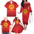 Kyrgyzstan Football Custom Family Matching Off The Shoulder Long Sleeve Dress and Hawaiian Shirt Kazakh Pattern