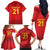 Kyrgyzstan Football Custom Family Matching Off The Shoulder Long Sleeve Dress and Hawaiian Shirt Kazakh Pattern