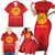 Kyrgyzstan Football Custom Family Matching Short Sleeve Bodycon Dress and Hawaiian Shirt Kazakh Pattern