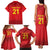 Kyrgyzstan Football Custom Family Matching Tank Maxi Dress and Hawaiian Shirt Kazakh Pattern