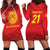 Kyrgyzstan Football Custom Hoodie Dress Kazakh Pattern