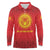 Kyrgyzstan Football Custom Long Sleeve Polo Shirt Kazakh Pattern