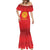 Kyrgyzstan Football Custom Mermaid Dress Kazakh Pattern