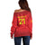 Kyrgyzstan Football Custom Off Shoulder Sweater Kazakh Pattern