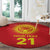 Kyrgyzstan Football Custom Round Carpet Kazakh Pattern