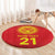 Kyrgyzstan Football Custom Round Carpet Kazakh Pattern