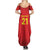 Kyrgyzstan Football Custom Summer Maxi Dress Kazakh Pattern